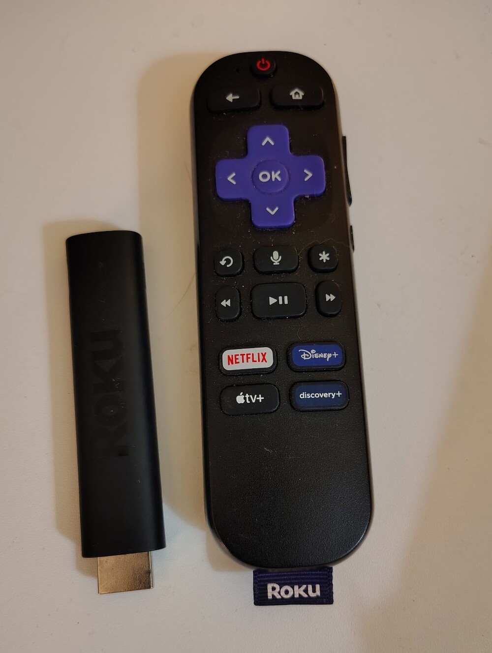 Roku Streaming Stick 4K with Voice Remote Model 3820X2 Media Player Black